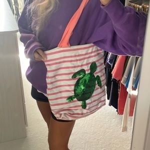 🥹💞😍 Most Adorable y2k Pink / White Turtle Sequined Shoulder Bag